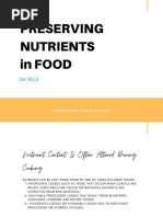 PRESERVING NUTRIENTS in FOOD