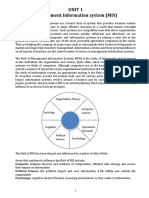 Notes On Management Information System For The Course, MIS and E-Commerce, Taught in MBAIII