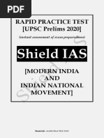 Rapid Practice Test (UPSC Prelims 2020) : Shield IAS