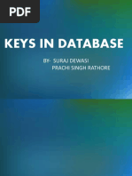 Keys in Database: By-Suraj Dewasi Prachi Singh Rathore