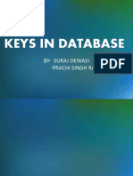 Keys in Database: By-Suraj Dewasi Prachi Singh Rathore