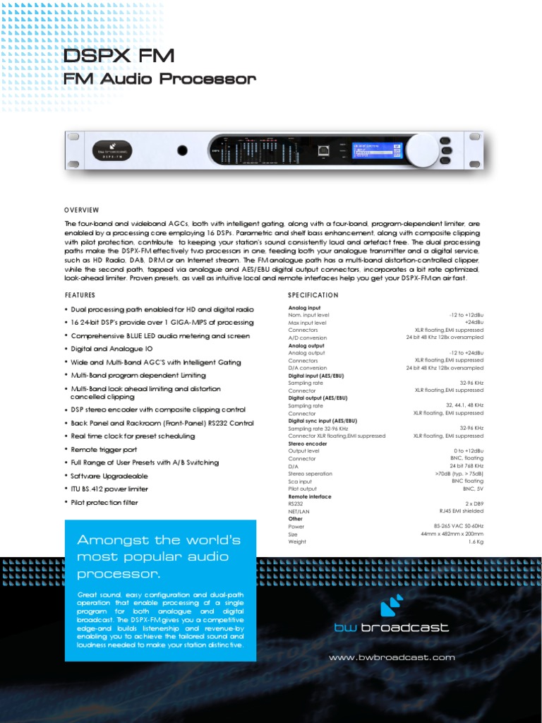 DSPXtra Encore AM/FM/HD Audio Processor | Bw Broadcast