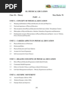 Iii. Physical Education Class XI - Theory Max - Marks 70 Part - A Unit I: Concept of Physical Education