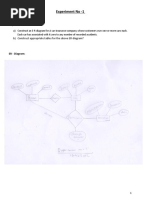 Experiment No - 1: A) B) Construct Appropriate Tables For The Above ER Diagram?