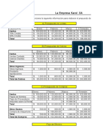 Ejercicio Presupuesto Empresal. Tarea 2