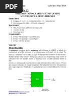 Experiment No. 12: Implementation & Verification of Line Multiplexer & Demultiplexer O