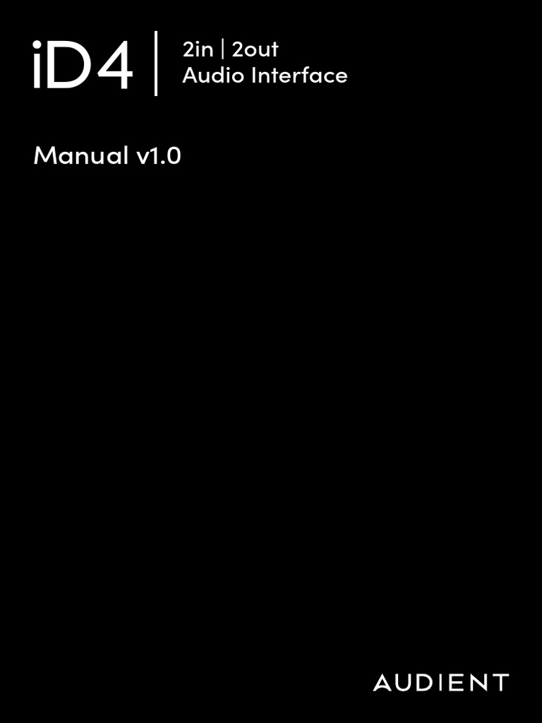 Id4 MKII Manual V1 | PDF | Ios | Usb