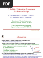 A Stability/Bifurcation Framework For Process Design