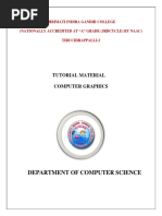 Department of Computer Science: Tutorial Material Computer Graphics