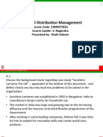 Sales and Distribution Management: Course Code: 19MMT502A Course Leader: V. Nagendra Presented By: Shaik Saleem