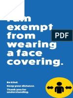 Iam Exempt From Wearing A Face Covering.: Be Kind. Keep Your Distance. Thank You For Understanding