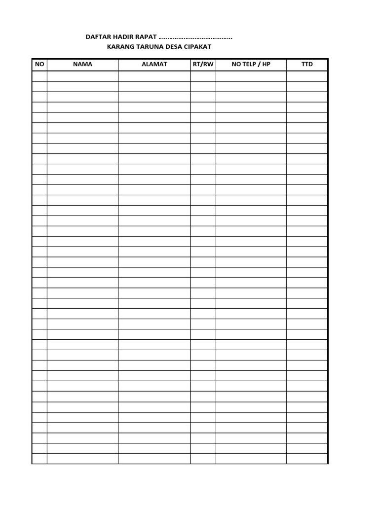 Format Absensi | PDF
