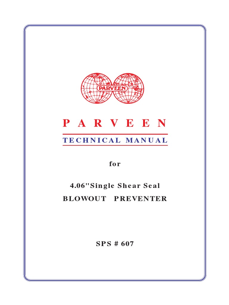 Single Shear Seal BOP Manual | PDF | Mechanical Engineering | Equipment