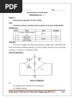 Measurement of Capacitance de Sauty's Bridge