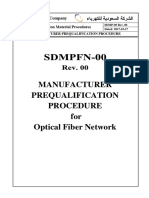 Manufacturer Prequalification Procedure For Optical Fiber Network Sdmpfn-00