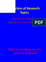 Selection of Research Topics: DR - Moneer Ali Abdallah