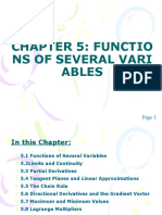 Chapter 5: Functio Ns of Several Vari Ables