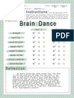 Brain Dance Activity Progress Report