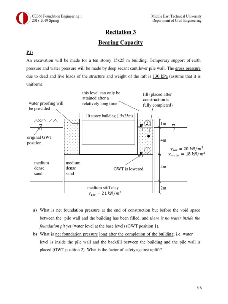 Bearing Capacity Calculations for Foundations | PDF | Deep Foundation ...