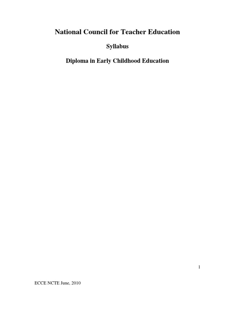 ECCE Diploma Course Syllabus 2025 | PDF | Early Childhood Education ...