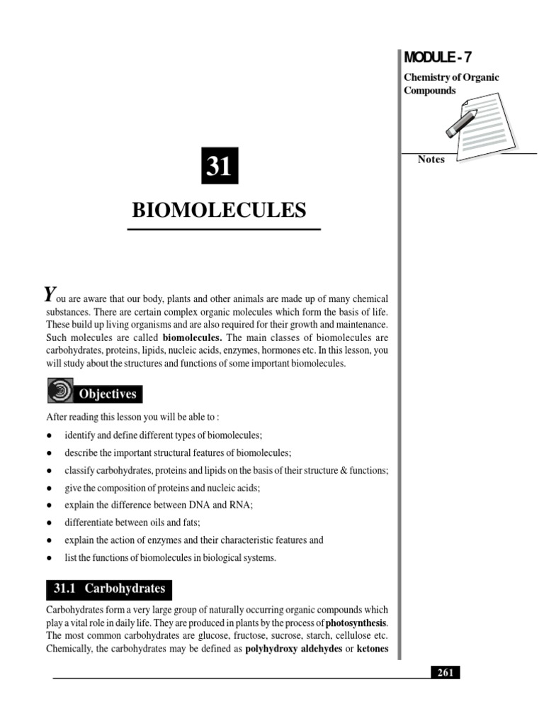 Biomolecules: Module - 7 | PDF | Lipid | Carbohydrates