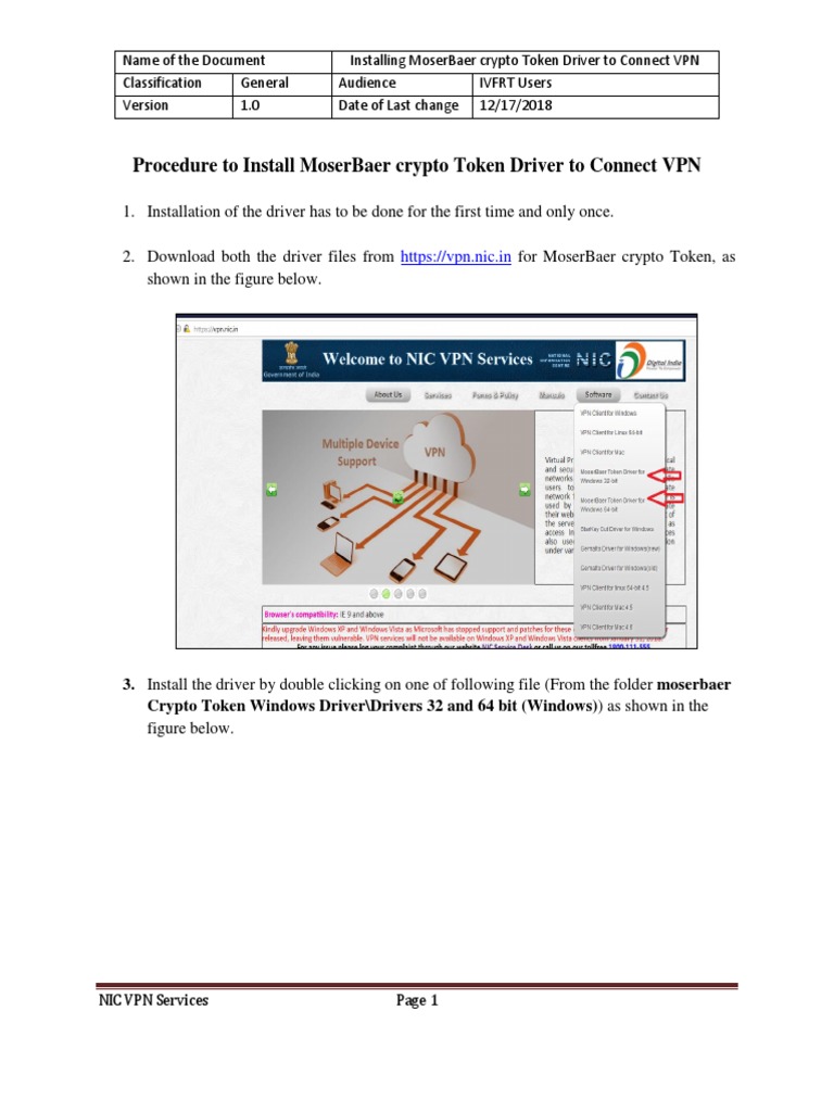 Procedure To Install Moserbaer Crypto Token Driver To Connect VPN | PDF |  Device Driver | Microsoft Windows