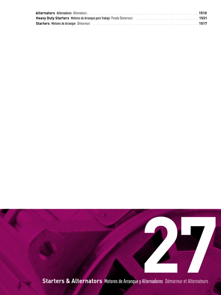 27 Starters Alternators PDF Science Science et technologie