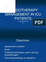 Physiotherapy Management in Icu Patients: Dr.S.Ramachandran MPT