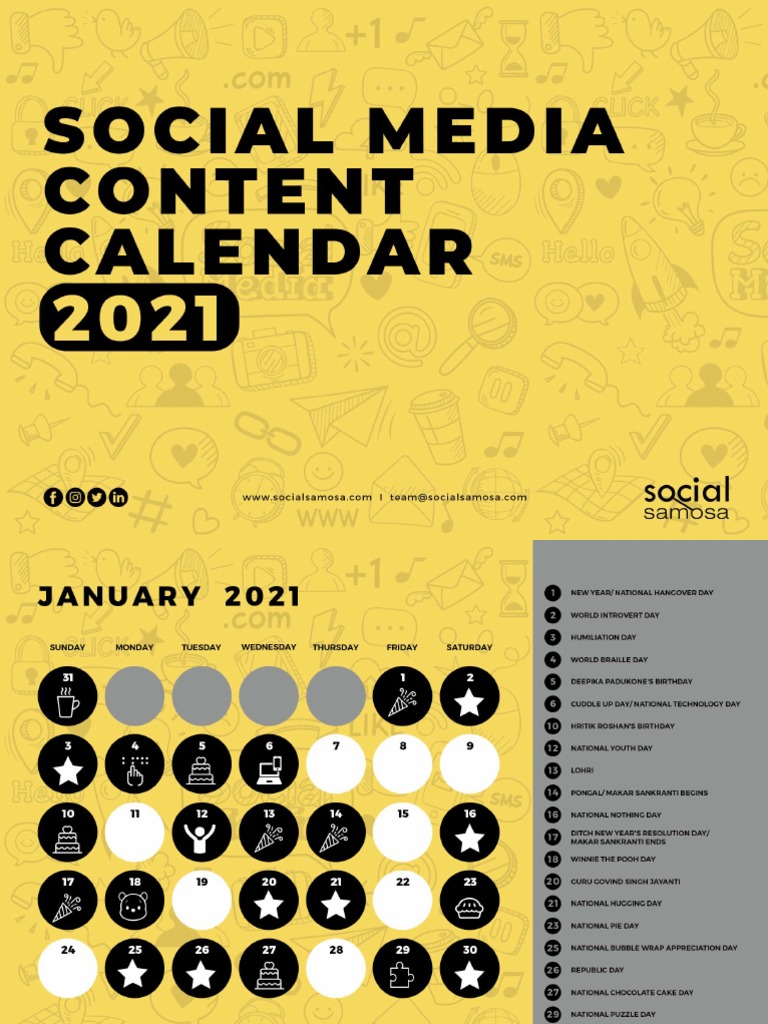 Social Media Calendar PDF