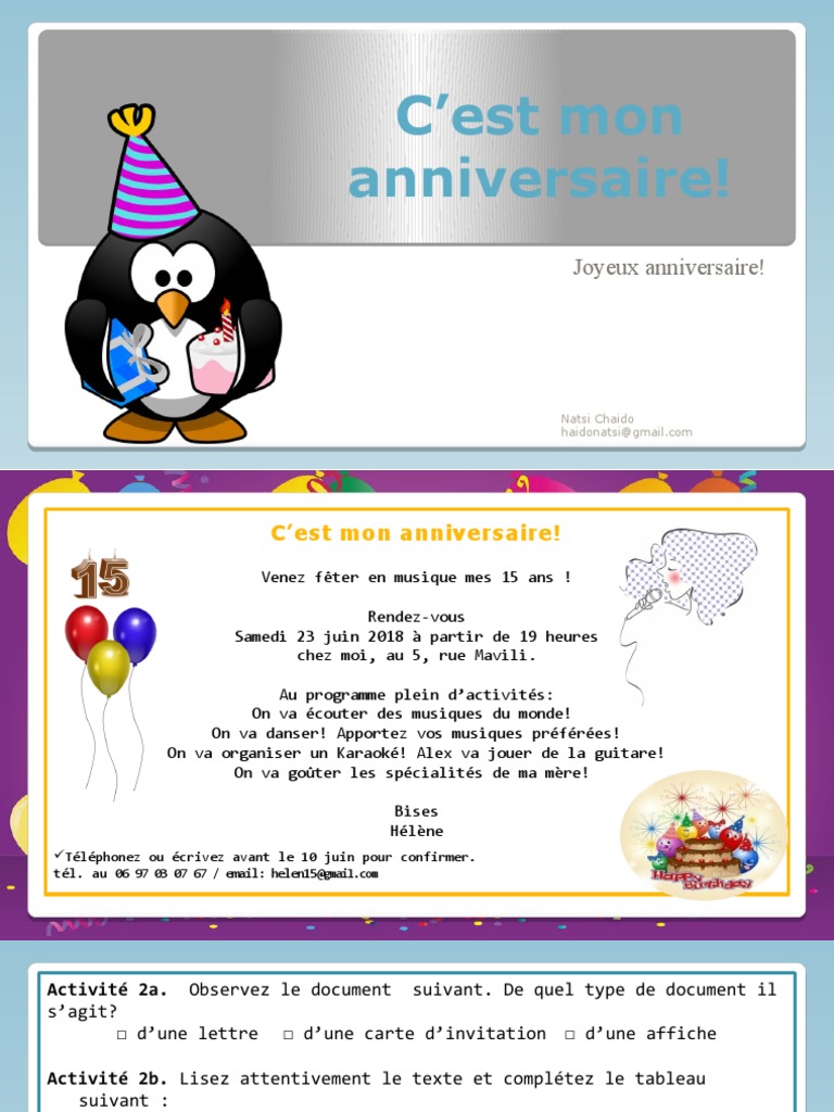 C Est Mon Anniversaire Textes