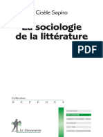 Que Sais Je - La Sociologie de La Litterature - Sapiro Gisele