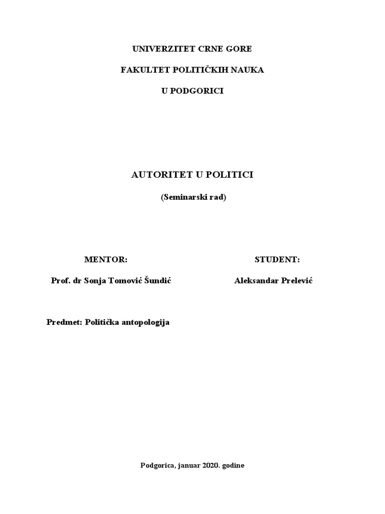 Autoritet U Politici | PDF