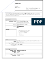 Resume Format For Mechanical Engineer Fresher