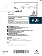 June 2018 QP - Paper 2H Edexcel Maths (A) IGCSE