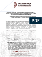Declaracion Mandato Cumbre de Pensamiento Indigena Chinauta 25-11-2020