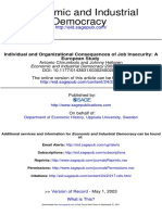 Democracy Economic and Industrial: European Study Individual and Organizational Consequences of Job Insecurity: A