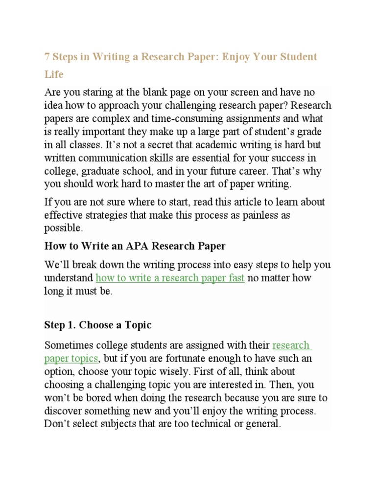 basic steps to writing research papers pdf