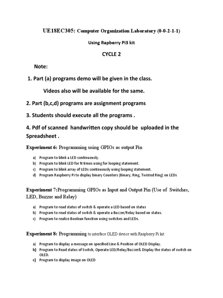 Raspberry Pi Lab Experiments Guide | PDF