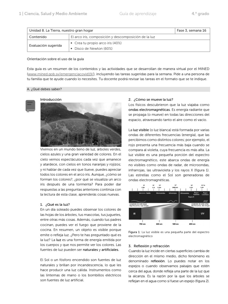 Refracción y arco iris para niños | PDF | Ligero | Refracción