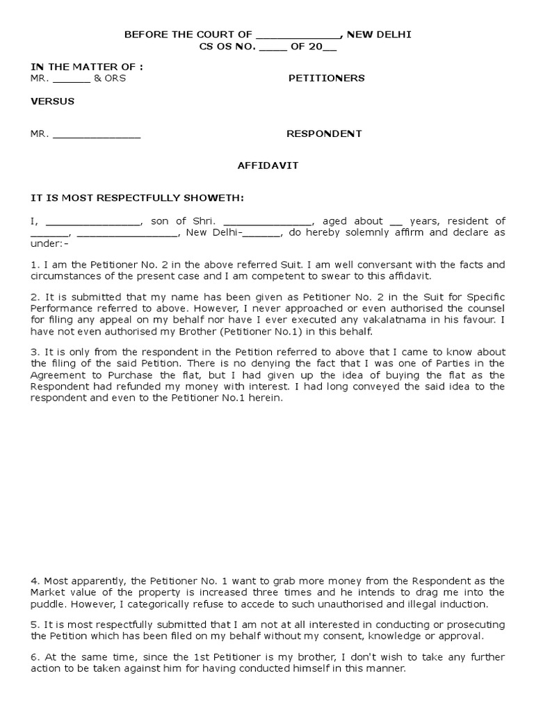 affidavit-for-deletion-of-party-from-the-petition-order-1-rule-10-2
