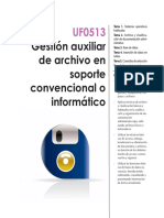 UF0513 Gestión Auxiliar de Archivo en Soporte Convencional o Informático