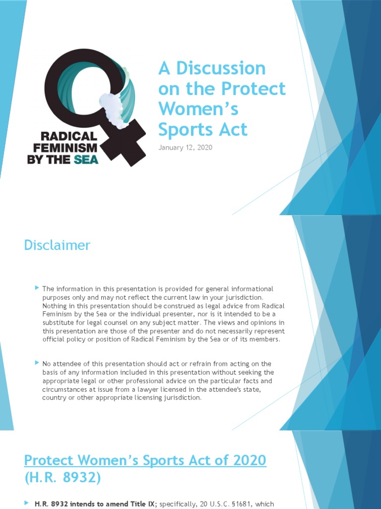 A Discussion On The Protect Women's Sports Act PDF Lgbt Rights In
