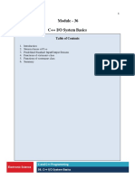 Module - 36 C++ I/O System Basics