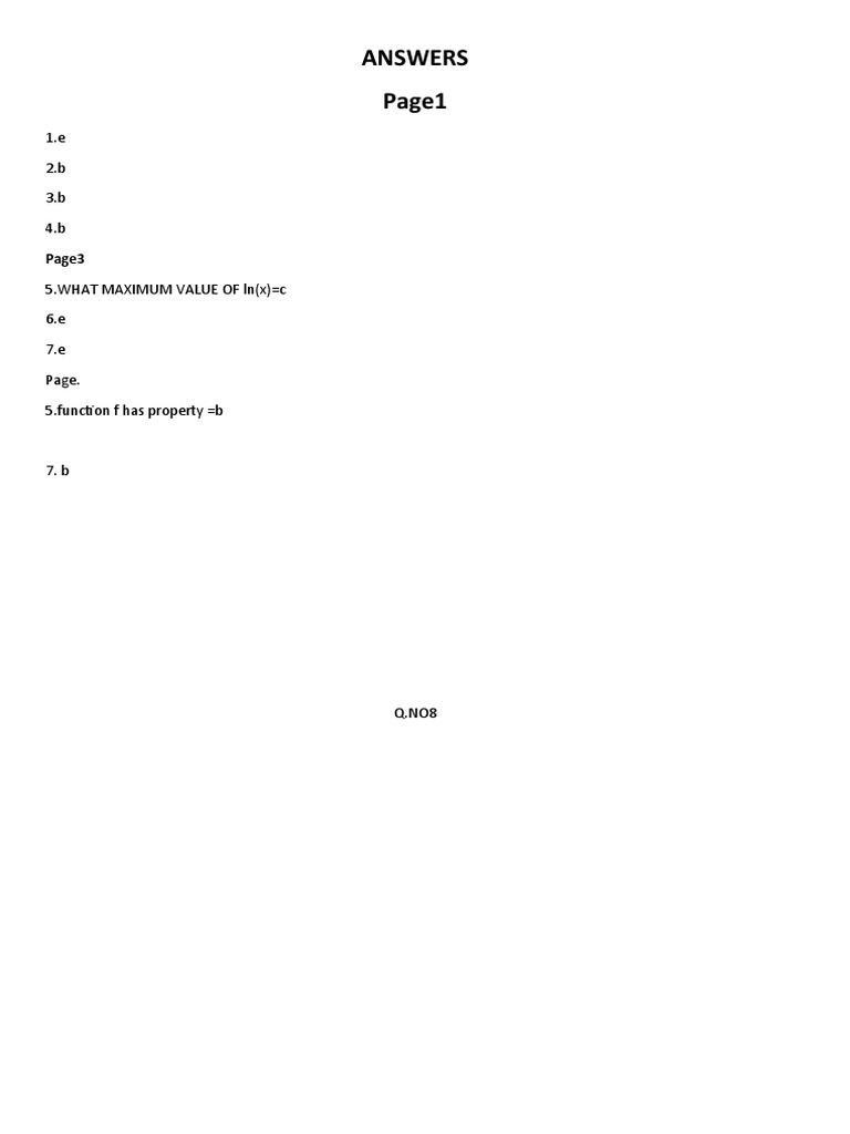 Quiz Answers and Function Properties | PDF