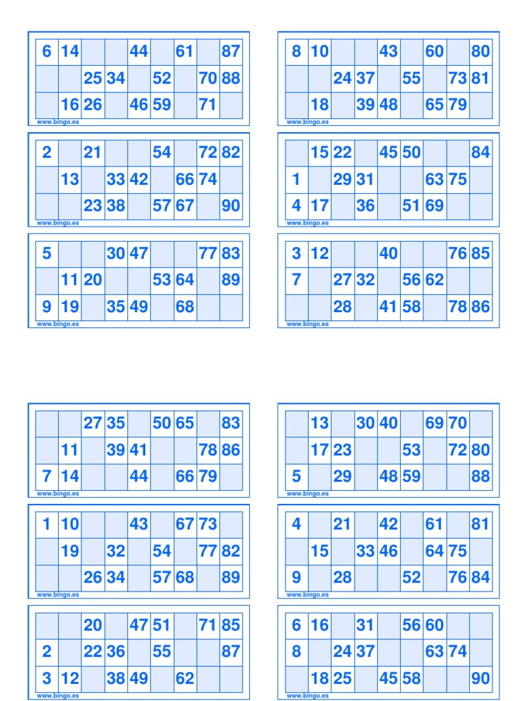 Cartones para Bingo 75 y Bingo 90 - Ayuda Excel