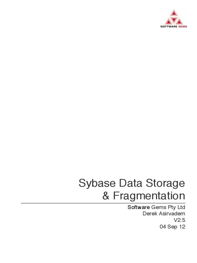 Sybase Data Storage & Fragmentation PDF Database Index Relational