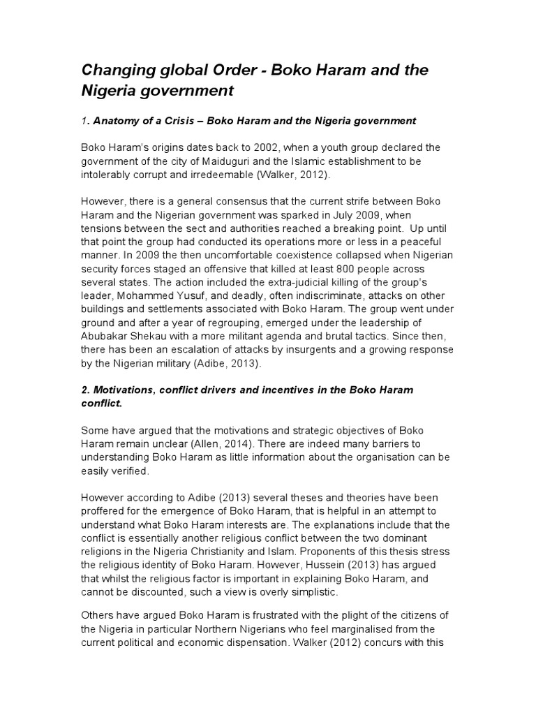Boko Haram and The Nigerian Government | PDF | Boko Haram | World Politics