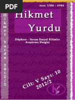 Hikmet Yurdu Cilt 5 Sayi 10 Pdf