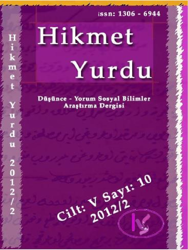 Hikmet Yurdu Cilt 5 Sayi 10 Pdf