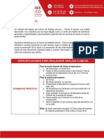 Requisitos de Examen de Prostata Del Centro de Analisis Inmuno Clinico